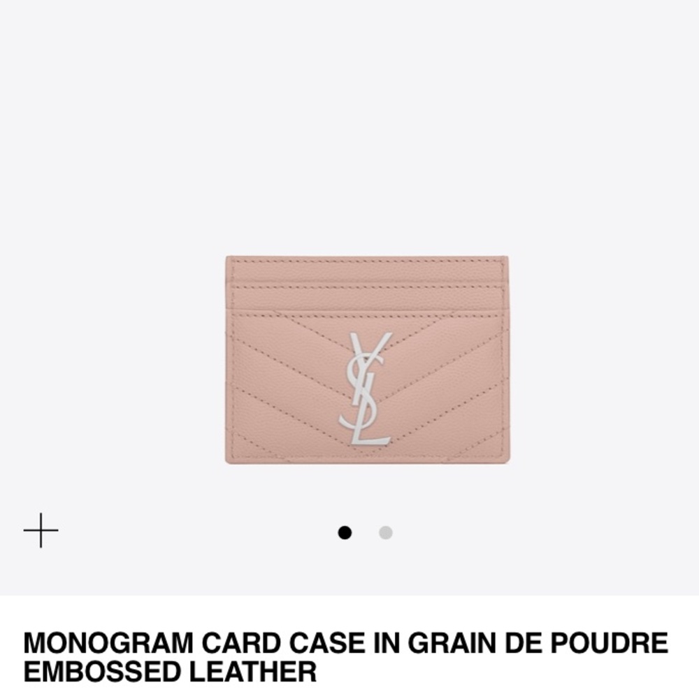YSL Saint Laurent Card Case Holder in Pale Blush